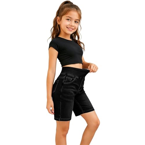 Short jean fille confortable taille haute contre la chaleur d'été