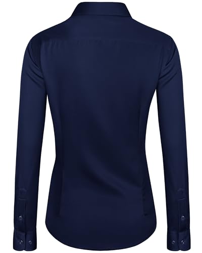 Image of J.VER Womens Dress Shirts Long Sleeve Button Down Shirt Wrinkle-Free Business Casual Blouse Office Work Tops