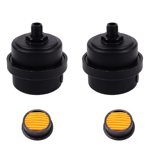 Lot de 2 filtres silencieux pour compresseur d'air en plastique avec élément filtrant 1/4