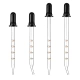 4 Pack Glass Eye Dropper Set β 1 ml, Long & Short, Bent & Straight Tips, Calibrated Pipette Dropper with Measurement Scale β for Essential Oils, Liquid, Pet Feeding, Lab & DIY Crafts