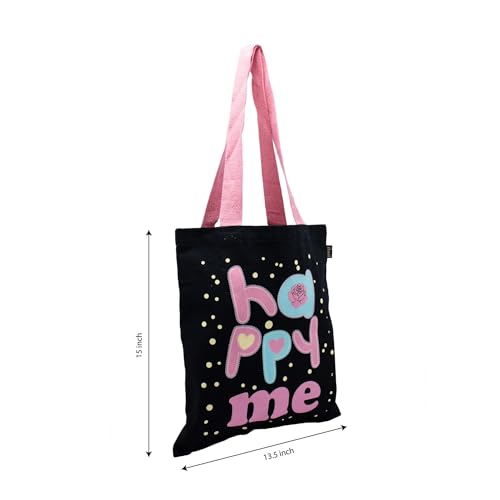 Image of RFD Premium Tote Bag With Printed Designed Canvas Tote Bags For girl & women large capacity,Tote bag For Shopping, College, Travel, school, tuition and gifting 15x13.5 Inch
