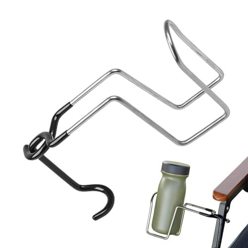 Soporte para tazas con clip para exteriores, soporte para tazas de poste de tienda de campaña, soporte de clip de acero inoxidable para botella de agua para exteriores, la taza de vacío se fija al