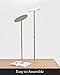 Brightech Sky LED Floor lamp, Torchiere Super Bright Floor Lamp for Living Rooms & Offices - Dimmable, Tall Standing Lamp for Bedroom Reading - Platinum Silver