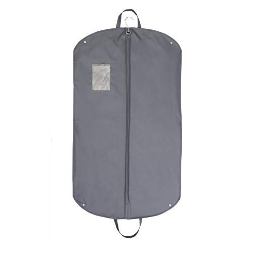 Foster-Stephens Quality, Thick, Sturdy, Long-lasting Oxford Cloth Travel Bags for Dresses and Suits | Grey or Black 42” or 62” Length | (42'', Grey)