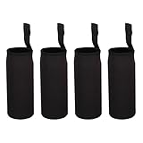 TOP-VIGOR 500ml Neoprene Water Bottle Sleeve – Insulated Non-Slip Cover with Strap, Fits 17oz (65–70mm) Bottles/Cans – Black 4 Pack