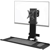 Monitor Wall Mount with Foldable Keyboard Tray, for Mac mini/Small PCs | Fits Standard Keyboards | 26' Curved Platform w/Mouse Space | Holds 17'-32' Screens