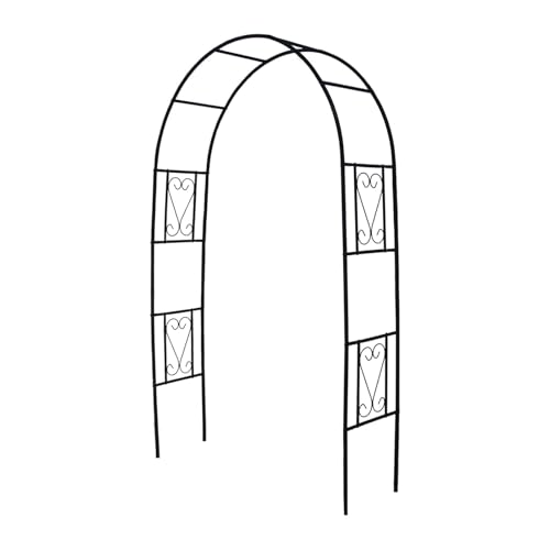 Flohover Iron Pergola Arbor Practical, Garden Arbor Arch, Metal Trellis Archway for Climbing Plants Rose Grape Vines, Pergola Decoration for Backyard Patio Lawn Pathway 7 Ft High x 4.1 Ft Wide