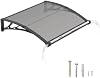 Toldo para Ventana y Puerta de 32" x 48" con Drenaje | Soporte de ABS, Barras de Aleación de Aluminio | Cubierta de Policarbonato de 5mm para Exteriores, Protección contra Rayos UV, Sol, Lluvia y Nieve 2
