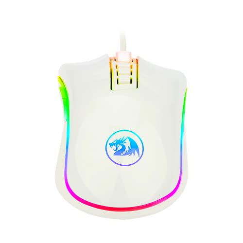 Mouse Gamer Redragon Cobra M711W RGB (10000 DPI/Pixart PMW3325) - Branco glide