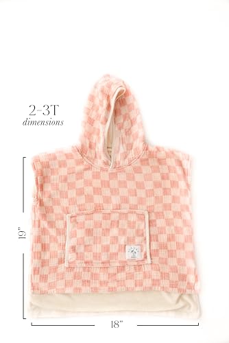 Image of Hooded Towel for Toddlers - Muslin Cotton Checker Print - Ultra Soft, Absorbent, Lightweight (Yellow Striped, 4-5T)