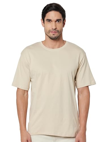 Image of Veirdo 100% Pure Cotton Drop Shoulder Oversized Baggy Fit Half Sleeve Plain Solid Round Neck Multicolor T-Shirt Combo for Men (Pack of 3) (Sizes S-2XL)