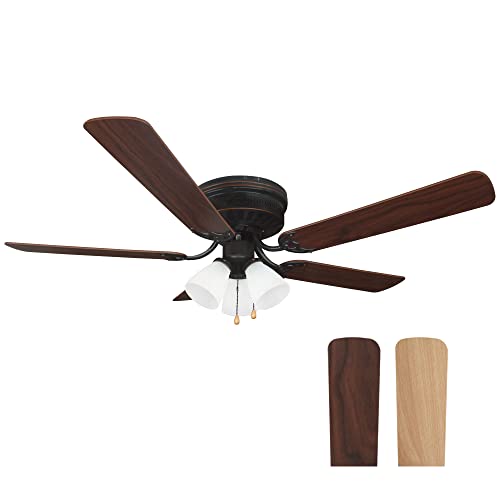 Image of Design House Millbridge Hugger Ceiling Fan, 52 inch, Oil Rubbed Bronze | , Ceiling Mount, Traditional, Steel, Fans, 157388-ORB