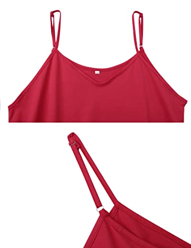 Sumeyuyu-Nuisette-Femme-Satin-Sexy-Coton-Chemise-De-Nuit-Col-V-Babydoll-Bretelles-Reglables-Robe-de-Nuit