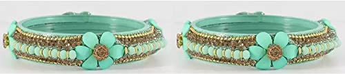 Image of NMII Viral Multi Colour Glass Bangles with Golden Ghungroo Charms & Stone Work For Women & Girls | Fancy Designer Glass Bangle | Traditional Chudi | Kanch Ki Churi | Stylish Ghungroo Bangle For Women