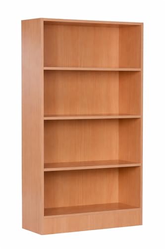 Image of DeckUp Muvo 4-Shelf Engineered Wood Book Shelf and Display Unit (Bavarian Beech, Matte Finish)