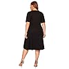Romwe-Womens-Plus-Size-Cut-Out-A-Line-Swing-Stretchy-Midi-Dresses ROMWE Women's Plus Size Cut Out A Line Swing Stretchy Midi Dresses (2X-Plus, Black)