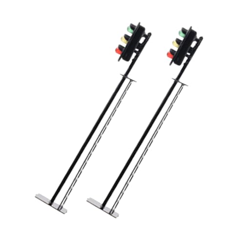 LIOOBO 2個 チュア道信号灯 細密設計の模型信号灯 光る交通信号モデル シーン装飾用トラフィックランプ