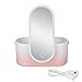 Portable Makeup Case with Mirror and Light Pink Gradient Makeup Organizer Bathroom Counter Organizer Rotating Adjustable LED Light Portable Vanity Mirror for Bathroom Dressing Table