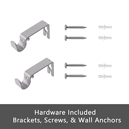 Image of GXOACKJ Curtain Rods for windows 32-48 inch, 5 /8 inch Decorative Silver Splicing Heavy Duty Metal Curtain Rod set with Brackets