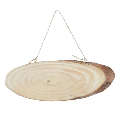 PERSELOSO 2piezas Discos De Madera Natural Ovalados Sin Acabado Para Manualidades y Decoración Plaquetas De Con Cuerda Para Proyectos De Bricolaje