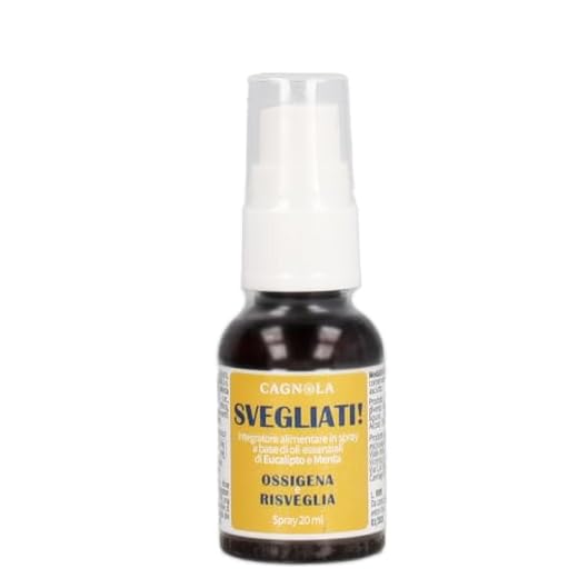 Integratore Contro Stanchezza Sonnolenza Aumenta la Concentrazione Attenzione e Memoria Previene Letargia Colpi di Sonno Spray con Menta ed Eucalipto Svegliati Cagnola 20ml