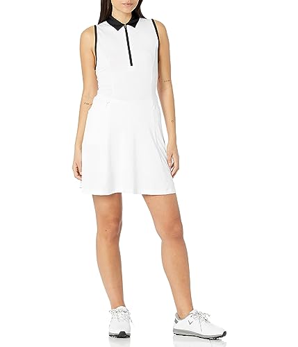 Robe à volants Callaway haut de gamme blanc éclatant coupe ajustée taille S