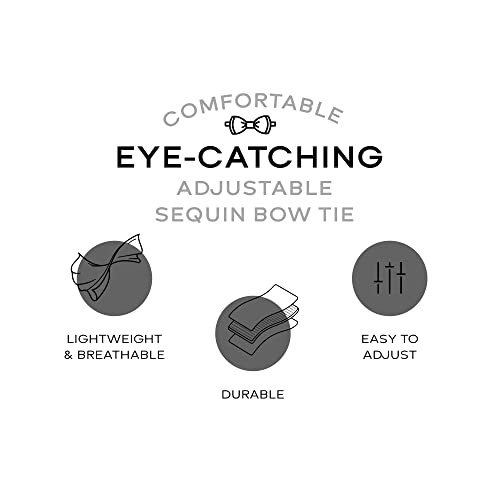 Sequin Bow Ties for Men - Pre-tied Adjustable Length Bowtie, Many Colors to Choose From