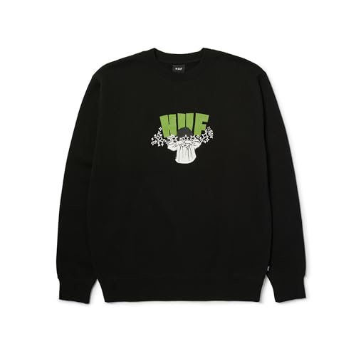 HUF Dazed Crewneck Sweatshirt for Men, Comfortable Streetwear for Skateboarding or Casual Wear