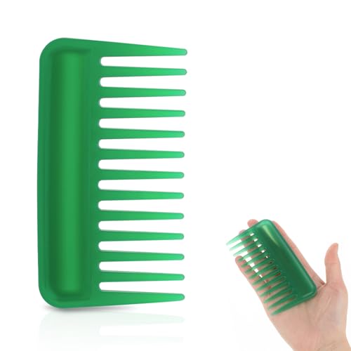 Mini Green Plastic Wide Tooth Travel Comb - Wet &