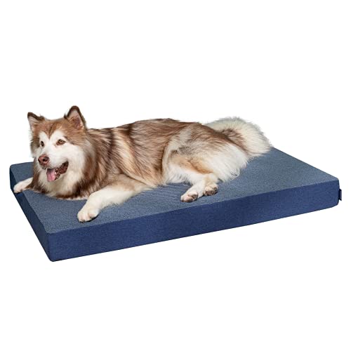 KULME Large Dog Bed for Large Dog, Cat Bed, Washable & Waterproof Cover, Anti Slip, Gel Memory Foam Dog Bed Mat, Dog…