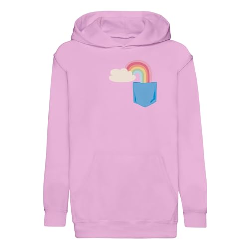 Sweat à capuche enfant pour l'école et les jeux avec motif arc-en-ciel mignon