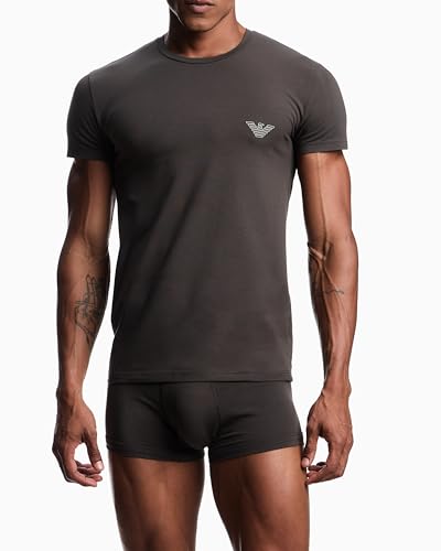 MEGALOGO Herren T-Shirt mit Rundhalsausschnitt, Grau, M – Ansicht 3