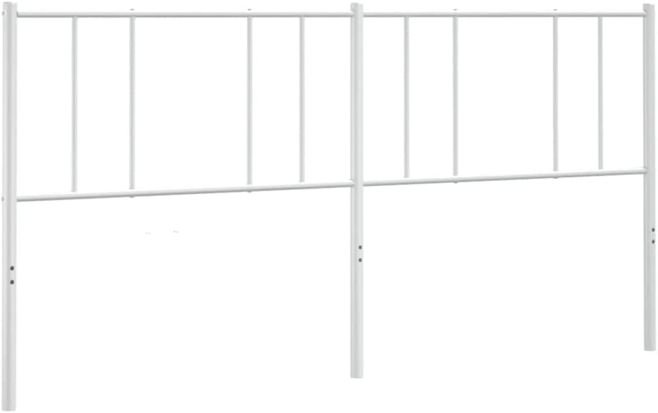 vidaXL Headboard White Powder-Coated Steel Double Tough Headboard