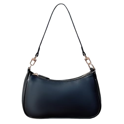 Shoulder Bag for Women PU Leather Womens Shoulder Bags Small Black Purses for Women with 2 Removable Straps Hobo Crossbody Bags