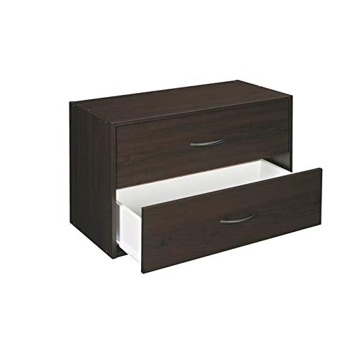ClosetMaid 1568 Stackable 2-Drawer Horizontal Organizer, Espresso