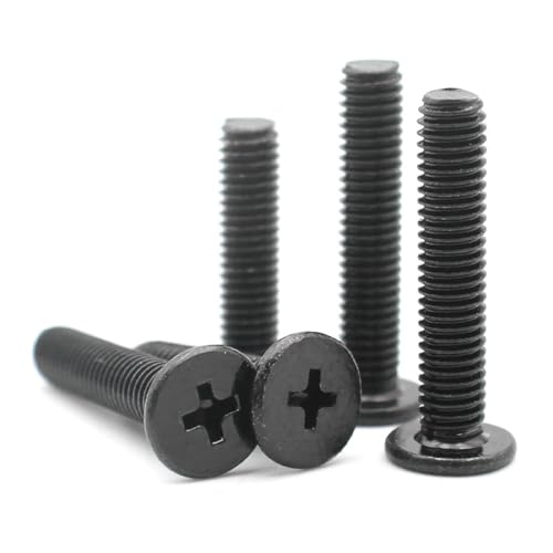 Vis M3 noire 10mm cruciforme Phillips antirouille en inox 304 pour fixation stable