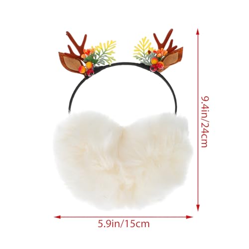 Orejeras de asta de reno contra el frío orejeras de navidad cómodas 7