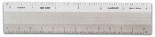 Alumicolor Architect 12 inch Ruler w/ 4 Bevel Scale for Drawing, Drafting & Engineering, Calibrations Divided by (1/8, 1/4), (1/2, 1), (3/8, 3/4), (3, 11/2), Silver