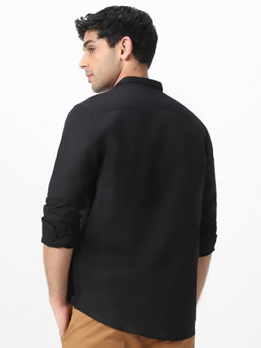 Image of Urbano Fashion Men's Cotton Full Sleeve Regular Fit Casual Solid Shirt with Band Collar