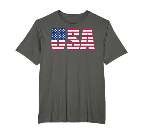Camisa de la bandera de Estados Unidos, Estados Unidos de América, logotipo de la letra Camiseta