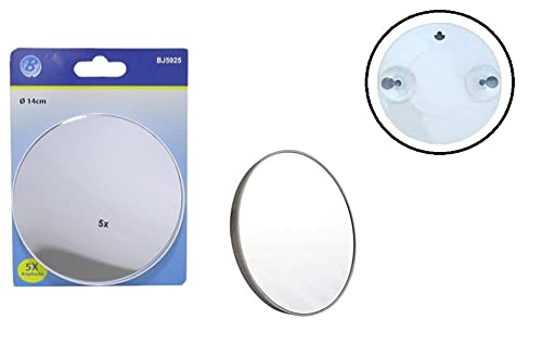 Espelho Banheiro Com Ventosa Barba Aumenta 5x