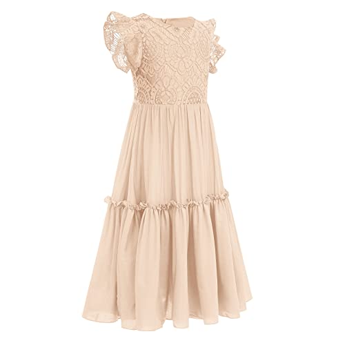 Kids Flower Girls Vintage Lace Boho Party Princess Dresses Long Hollow Communion Pageant Bridesmaid Wedding A-line Maxi Gown2