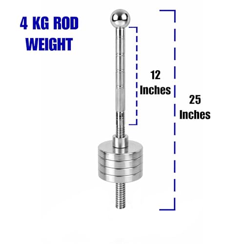 Image of Premium Steel Clubbell for Strength Training, Adjustable Weight, 4.5 KG-10 KG(6 in 1) Non-Slip Knurled Handle (Clubbell Rod)