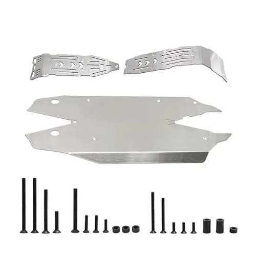 JYYTERD Piezas RC Compatible con Arrma para Mojave 1/8 RC Car Upgrade Parts Metal Acero Inoxidable para Protección del Chasis Protector De Placa De Deslizamiento