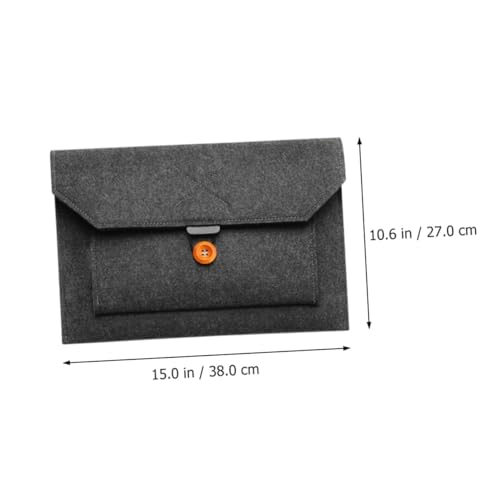 Funda de fieltro para portátil con costuras reforzadas y compartimento de accesorios 7