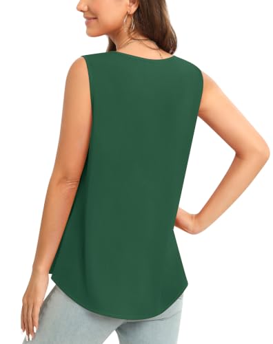Image of Women's Sleeveless Chiffon Tank Top Business Casual Blouse Tunic Top