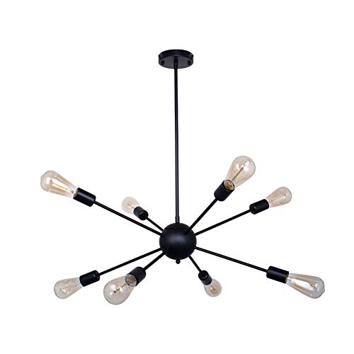 Chandelier noir 18 lumières idéal pour illuminer une table de cuisine