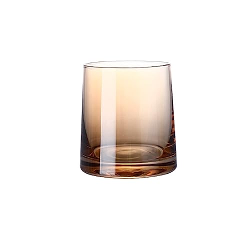 TOYOCC Vaso de vidrio, botella de enjuague bucal, jarra de vidrio para bebidas de té helado para dormitorio, mesita de noche, baño, cocina (250ml, ámbar)