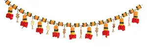 Geetanjali Crafts Handmade Satin Ribbon Traditional Toran/Door Hanging Or Bandarwar |Size- 40 Inch Length| 8305