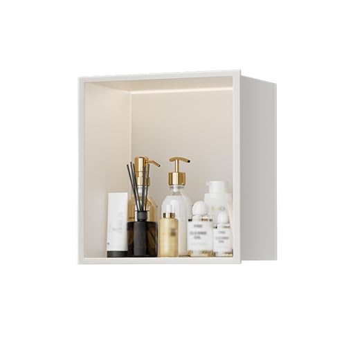 Étagère de douche à LED encastrable en acier inoxydable 28x70cm pour salle de bain